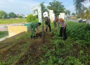 Kompak, TNI-Polri Di Kecamatan Utan Bersinergi Gotong Royong Bersama Pemerintah Dan Masyarakat