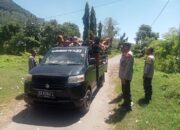 Kapolsek Woja Pimpin Langsung Pengamanan Wisata Pantai Ria di Libur Lebaran