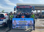 “Satlantas Menyapa” Unit Kamsel Satlantas Polres Kabupaten Sambangi Terminal Tente Sosialisasi Mudik Aman Keluarga Bahagia