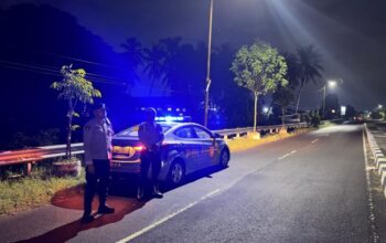Polsek Kediri Gelar Patroli KRYD Blue Light di Jalur Rawan