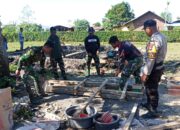 Bhabinkamtibmas Desa Kampasi Meci Bersama TNI Dukung Pembangunan RTLH dalam Program TMMD ke-129 Tahun 2026